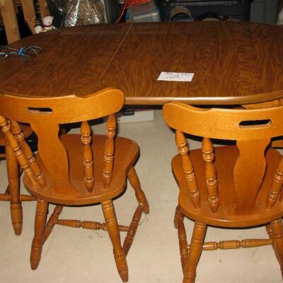 Table with leaf and chairs   BUY IT NOW $ 85.00