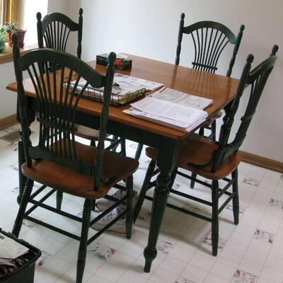 table, 4 chairs and 1 leaf   BUY IT NOW $ 265.00