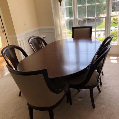 ELEGANT MARTHA STEWART DINING ROOM SET.  TABLE, 8 CHAIRS & HUTCH.  EXCELLENT CONDITION.