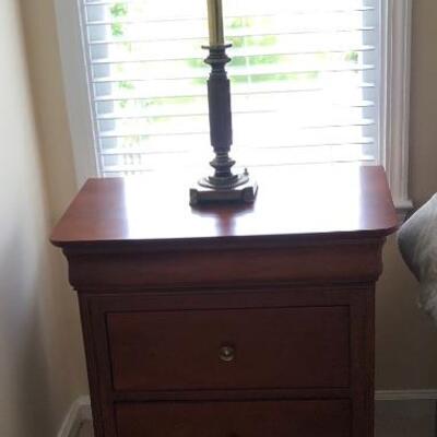 MASTER BEDROOM DRESSER AND MIRROR,   SLEIGH BED FRAME AND 2 NIGHTSTANDS.