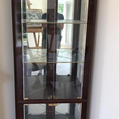 GLASS AND WOOD DISPLAY CASE.