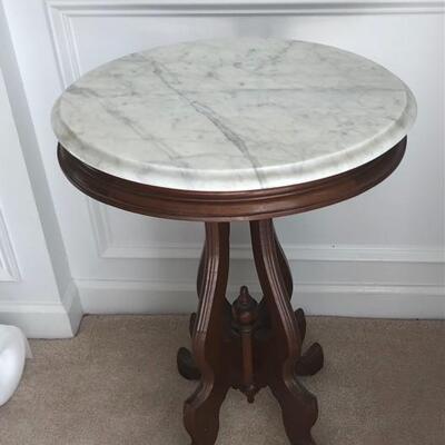 SMALL TABLE WITH MARBLE TOP.