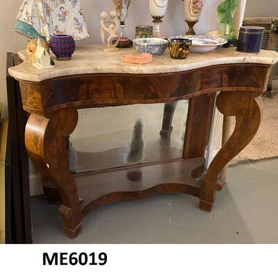 	ME6019: Marble Top Server Table with Mirror 
