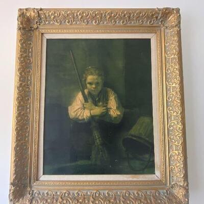 Rembrandt Van Rijn - Girl With Broom Vintage Art Print