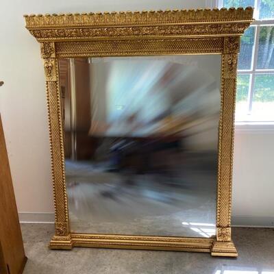 Antique Schneider & Fuchs Mirror
(image blurred for effect)
Beautiful antique neoclassical regency style, gilt, carved wood mantle...