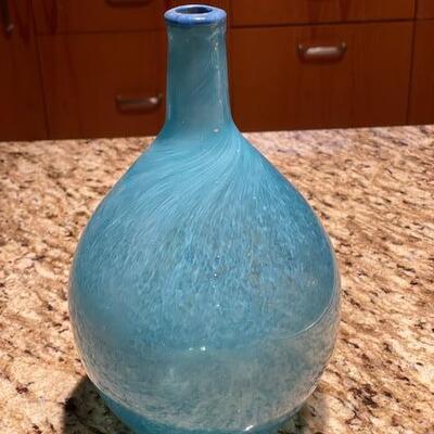 Blue swirl vase