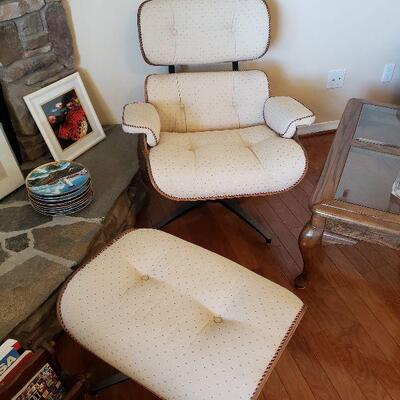 Eames style chair and ottoman