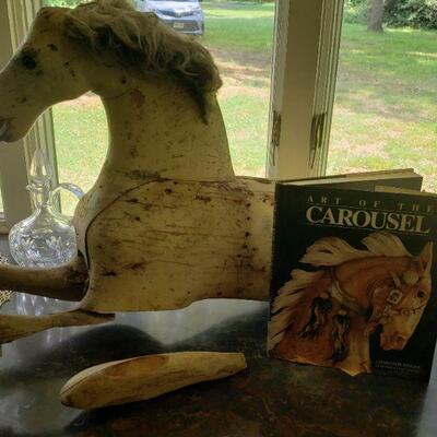 Antique wood carousel horse