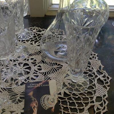 Crystal decanter and vase