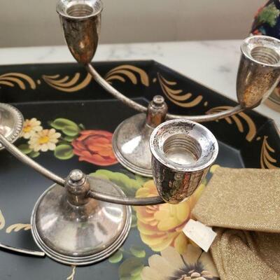 Sterling candleholders