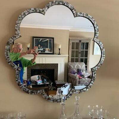 mother of pearl edged mirror