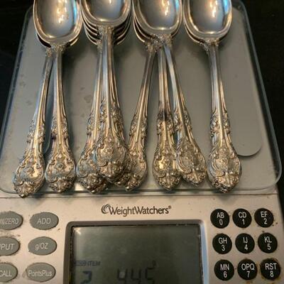 Gorham sterling silver flatware, King Edward, 12 place settings 