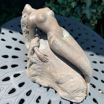 Bronze mermaid sculpture