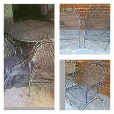 Five piece wrought iron patio set. https://ctbids.com/#!/individualEstateSales/316/10666