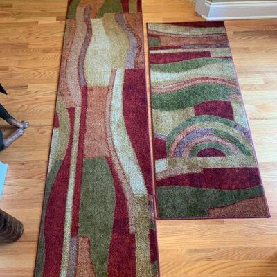 This is a matching set of floor rugs by Mohawk. Perfect for a hallway. Both are in great condition and have been well kept. 96x24â€...