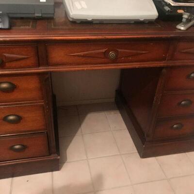 Antique Desk with Leather Inserts