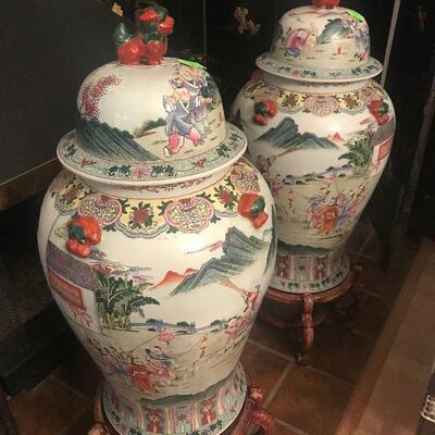 Pair of Asian Temple Jars, 24