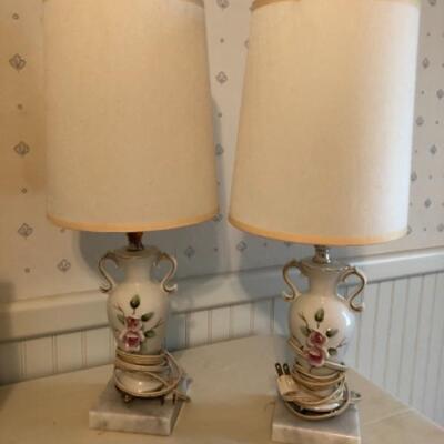Porcelain dresser lamps
$28 pair