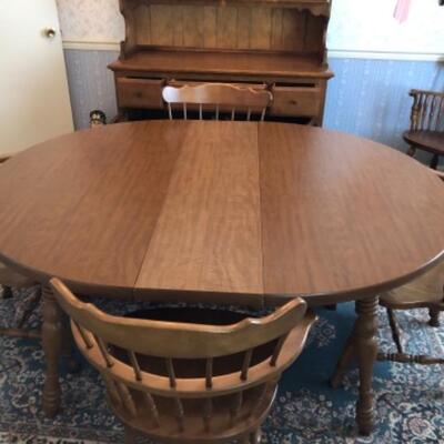 Maple table, leaf, 4 chairs
$120