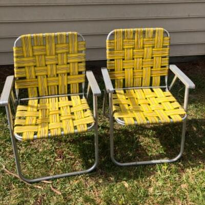 Vintage aluminum webbed chairs
$15 ea