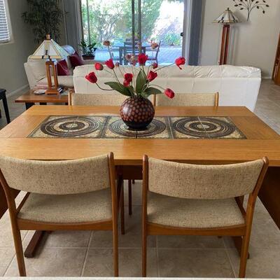 MCM Signed Gangso Teak/ Tile Dining Table & Chairs