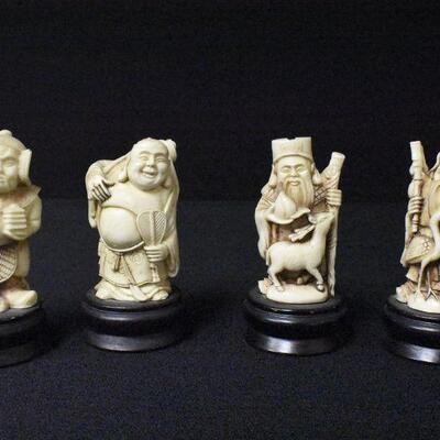 Arnart Imports 4 Chinese Gods Figurines Resin