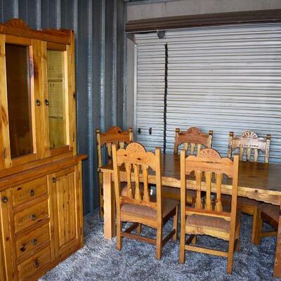 Dining Table 6 Chairs and China Hutch