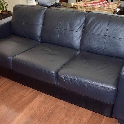 Ikea Skogaby - Black Leather Sofa