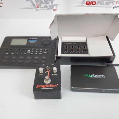 #2108 â€¢ Alesis SR-16 Drum Machine, Janglebox Guitar Compression/Sustain Pedal, DigiStream HD Streaming...