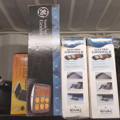 
#5074 â€¢ Family Waffle Size Baker, Family Size Griddle, 2 Electric Griddle, Propane Griddle, and More