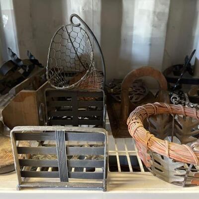 
#5060 â€¢ Baskets, Metal Shelf, Candle Holders, and More
