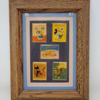 #1018 â€¢ Framed Mickey Mouse Stamp Collection
