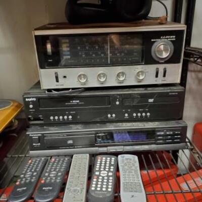 
#5090 â€¢ LLOYD'S Soild State 5 Band Receiver, SANYO DVD Player/ VCR, Panasonic Compact Disc Player, 5 R...