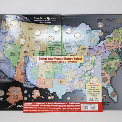 
#1014 â€¢ States Series Quarters 1999-2009 Collectors Map