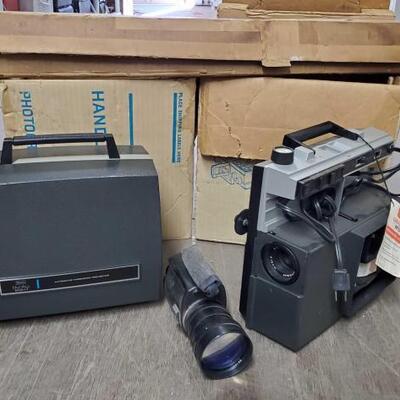 
#4544 â€¢ 2 Automatic Threading Projectors, Projector Screen, and Video Camera