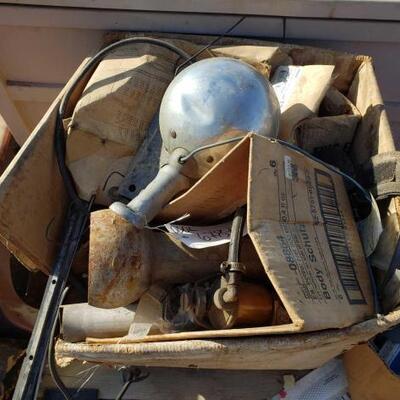 
#6784 â€¢ 1940s GM Fuel Filter, Gasoline Cover And Cap , Suncast Box, And More