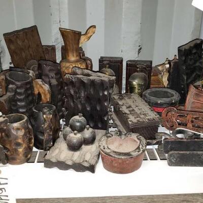 
#4540 â€¢ Wooden Mugs, Bells, Bookends, Candle Holders, And More