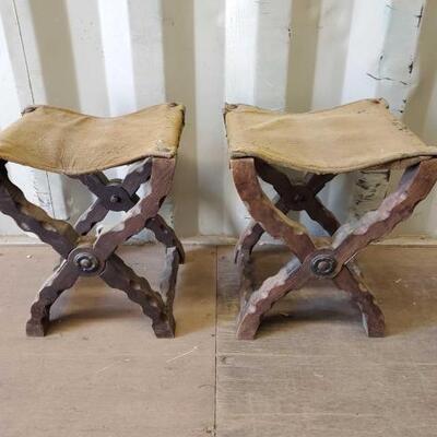 
#4578 â€¢ 2 Medieval Folding Chairs