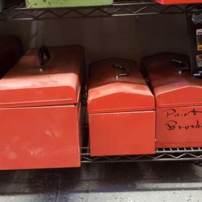 #5094 â€¢ Cyclone Air Compressor, 5 Tool Boxes Full Of Hardware Tools, Paint Brushes, and More