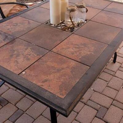 Iron patio table detail