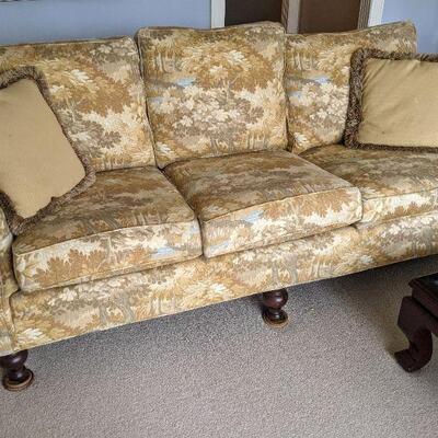 Pair of identical beautifully upholstered sofas