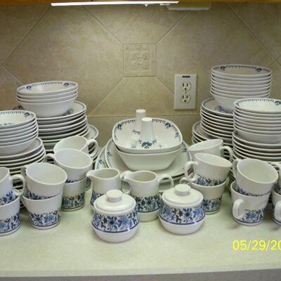 Vintage 117pcs. Noritake Progression "Blue Moon" China Dinnerware