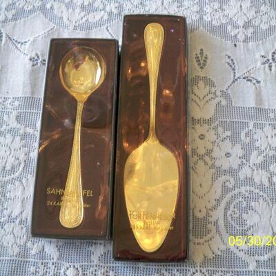 Vintage 24k Plated Serving Pieces