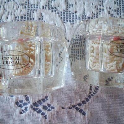 Vintage pair of Crystal Cristal Candlestick Holders