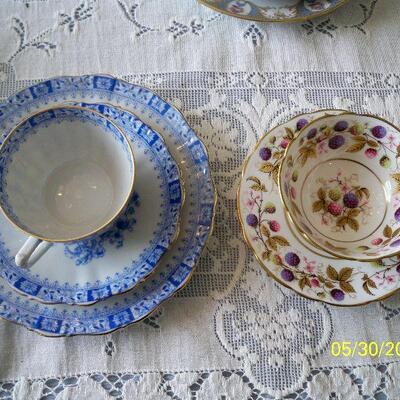 1 - 3pcs. Cup and Saucer Set and 1 - Cup and Saucer