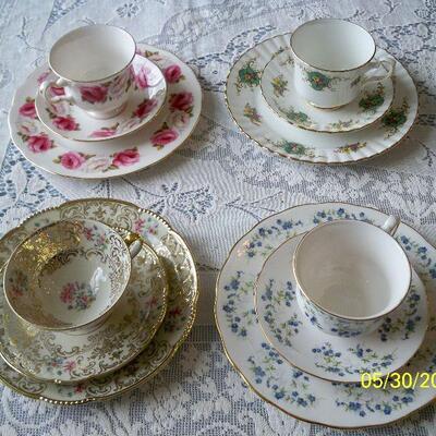 4 - 3pcs Sets of Individual Cups and Saucer sets