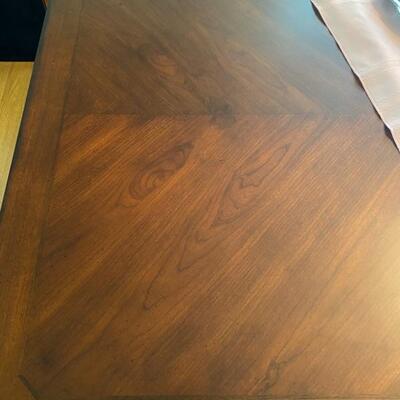 Solid Wood Dining Table w/6 Chairs - $340 - 96"L x 44"W x 30.5"H (Includes 2 x 14" Leaves, Complete Table Pad &...