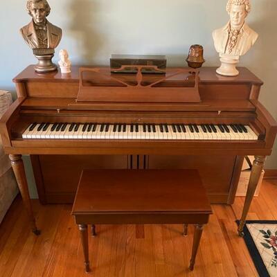 Wurlitzer Spinet Piano w/Bench - $140 - 38"H x 55"W x 24"D