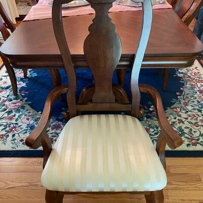 Solid Wood Dining Table w/6 Chairs - $340 - 96"L x 44"W x 30.5"H (Includes 2 x 14" Leaves, Complete Table Pad &...