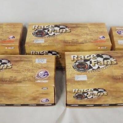 1131	LOT OF FIVE LIMITED EDITION 1:24 SCALE ACTION COLLECTABLES RACE FANS NASCAR MODEL CARS, EACH COMES IN A DISPLAY CASE IN ORIGINAL...